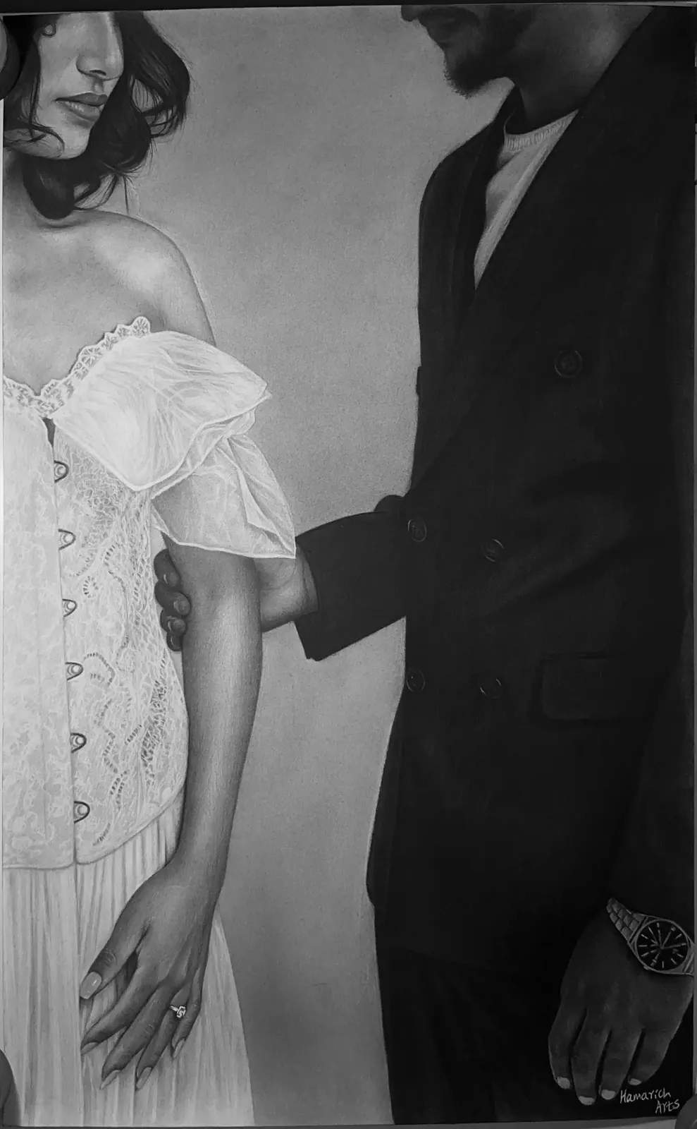 The Vow (A Quiet Promise) commissioned graphite artwork